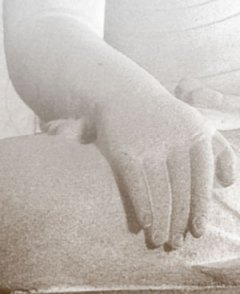 Korean stone Buddha detail earth-touching posture