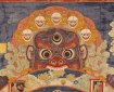 Wheel Life Lord Death. A traditional Tibetan thangka showing the bhavacakra. This thangka was made in Eastern Tibet and is currently housed in the Birmingham Museum of Art.
