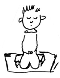 If sitting cross-legged is unsuitable better to kneel