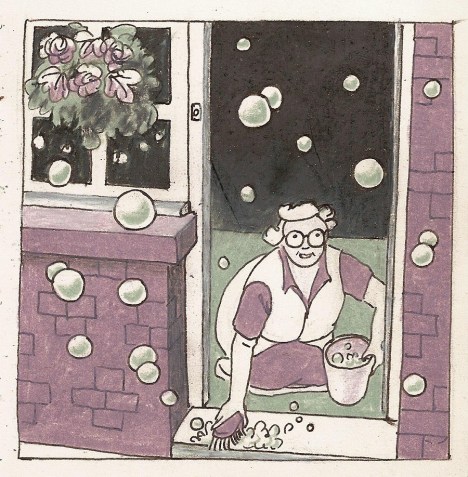 Washerwoman. Artwork © @TessaMacDermot