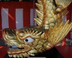 Nagoya-jo's (名古屋城) replica Kinshachi (金鯱). 2 golden tiger-headed dolphins top the roof of the castle keep, a talisman to prevent fire & symbol of authority. Copper was shaped over a lead & wooden core, finished in gold.