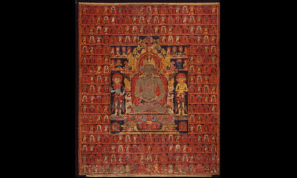 The cosmic Buddha Vairochana, approx. 1275–1350. Tibet, Sakya Monestary. Thangka; colors on cotton. Museum purchase, City Arts Trust Fund, 1991.1. © Asian Art Museum, San Francisco The cosmic Buddha Vairochana, approx. 1275–1350. Tibet, Sakya Monestary. Thangka; colors on cotton. Museum purchase, City Arts Trust Fund, 1991.1. © Asian Art Museum, San Francisco