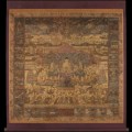 Taima mandala, approx. 1300–1400. Japan. Hanging scroll; ink, colors and gold on silk. The Avery Brundage Collection, B61D11+.