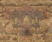 Taima mandala, approx. 1300–1400. Japan. Hanging scroll; ink, colors and gold on silk. The Avery Brundage Collection, B61D11+.