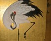 Red-crowned crane (丹頂鶴), displayed on a folding screen (障子) during the Gion Matsuri (祇園祭). Mating for life & with a fabled life-span of 1000 years, the crane (鶴 'Tsuru') symbolizes fortune, fidelity & longevity. #Kyoto Photo © @KyotoDailyPhoto