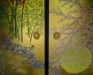 Enko-ji's (圓光寺) 'Four Seasons' (四季草花図 -Shikisokazu) Fusuma (襖) painted by Watanabe Akio. @KyotoDailyPhoto