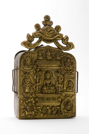 A portable shrine containing mantras