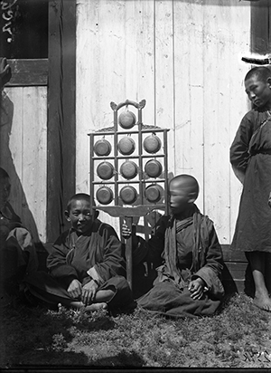 Ceremonial musical instruments from Tibet and Mongolia @bl_eap collection glassplate negs from #Mongolia online by #endangeredarchives 