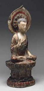Seated Buddha Shakyamuni, the Right Hand in Abhaya Mudra, the Left Hand Holding a Jewel, Chinese, late 6th century. © Harvard Art Museums/Arthur M. Sackler Museum, Bequest of Grenville L. Winthrop Seated Buddha Shakyamuni, the Right Hand in Abhaya Mudra, the Left Hand Holding a Jewel, Chinese, late 6th century. © Harvard Art Museums/Arthur M. Sackler Museum, Bequest of Grenville L. Winthrop
