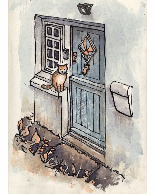 Cat at Door, by Tessa MacDermot