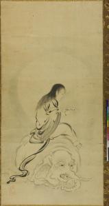 Samantabhadra (Monju Bosatsu) seated upon an elephant. © The Trustees of the British Museum