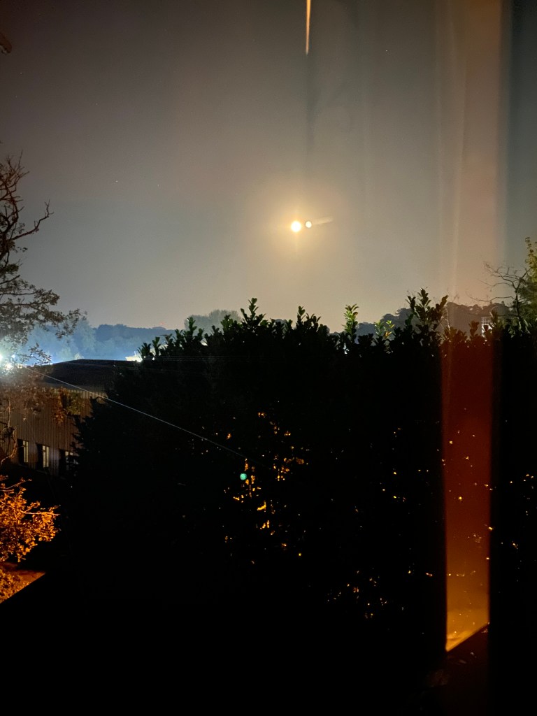 Night Sky with a Big Moon. 