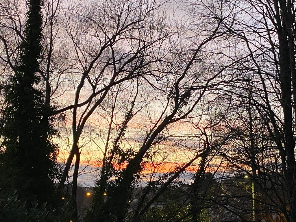 Sunrise over Totnes.