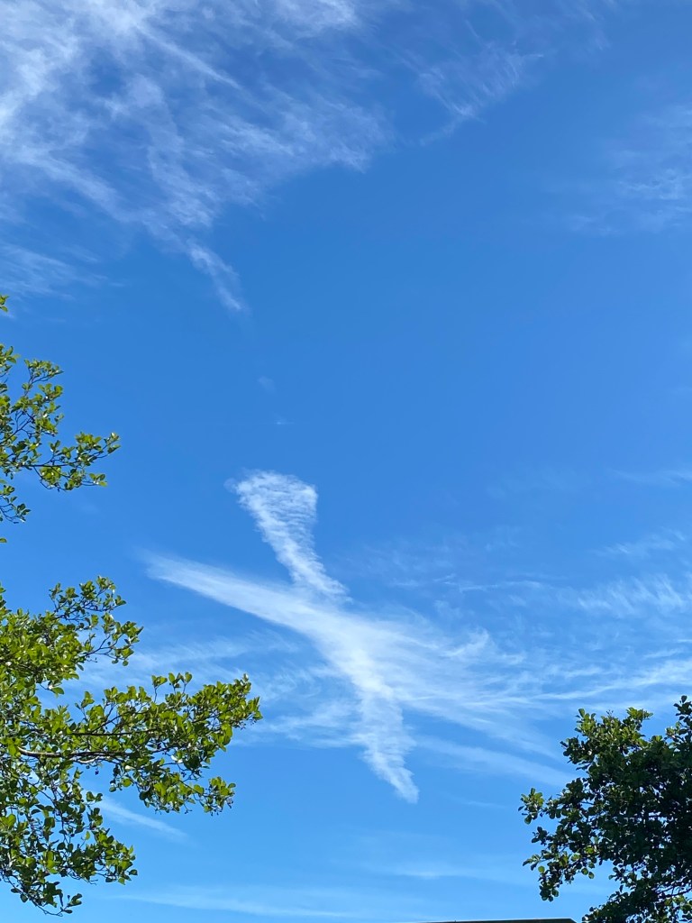 X marks the spot, with cloud.