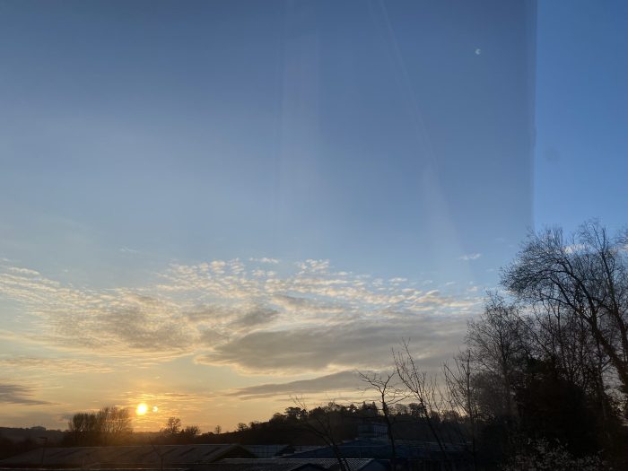 Sunrise over Totnes.