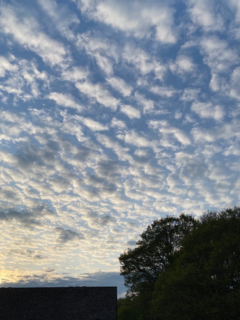 Clouds putting on a show over Totnes.