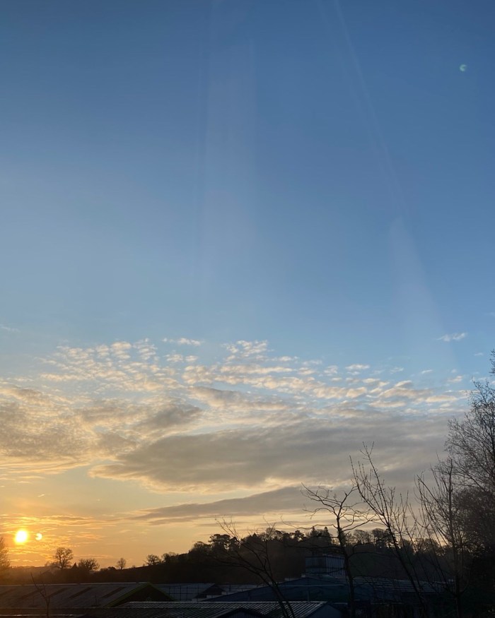 Sunrise over Totnes.