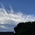 Evening sky with magnificent clouds over Totnes.