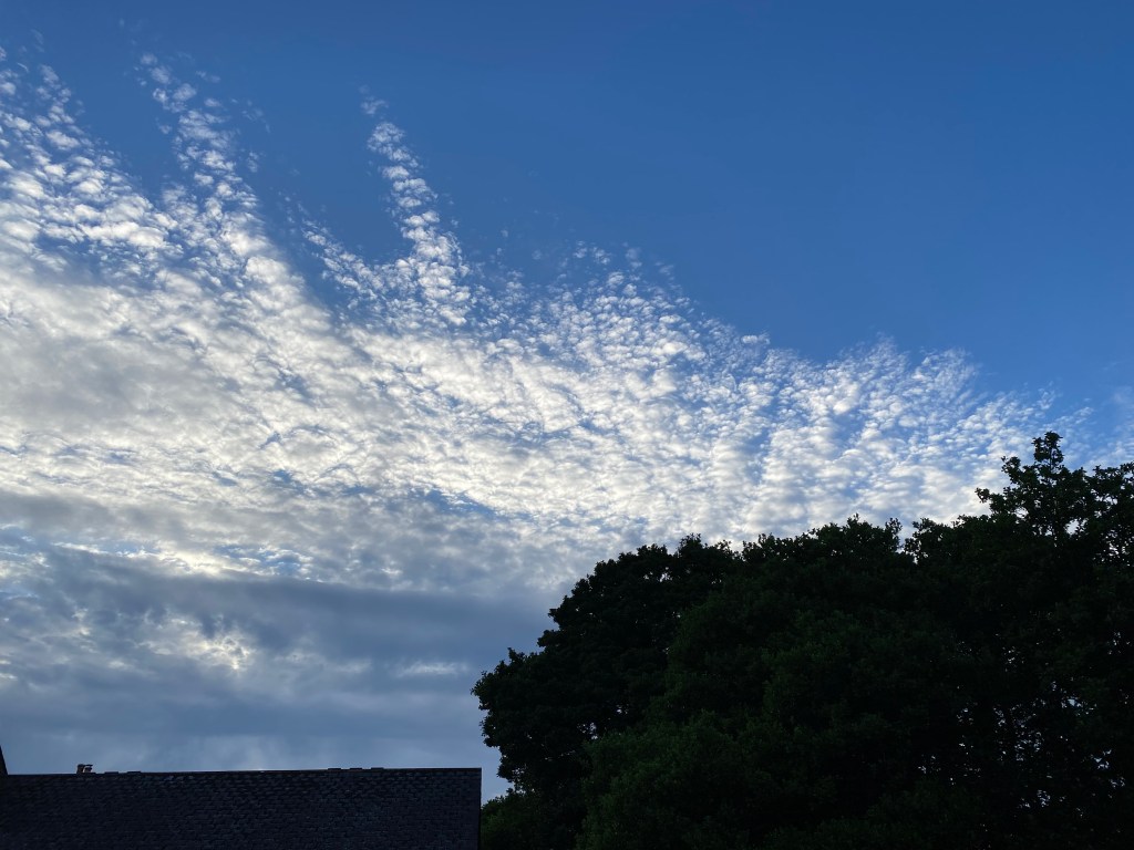 Evening sky with magnificent clouds 6over Totnes.