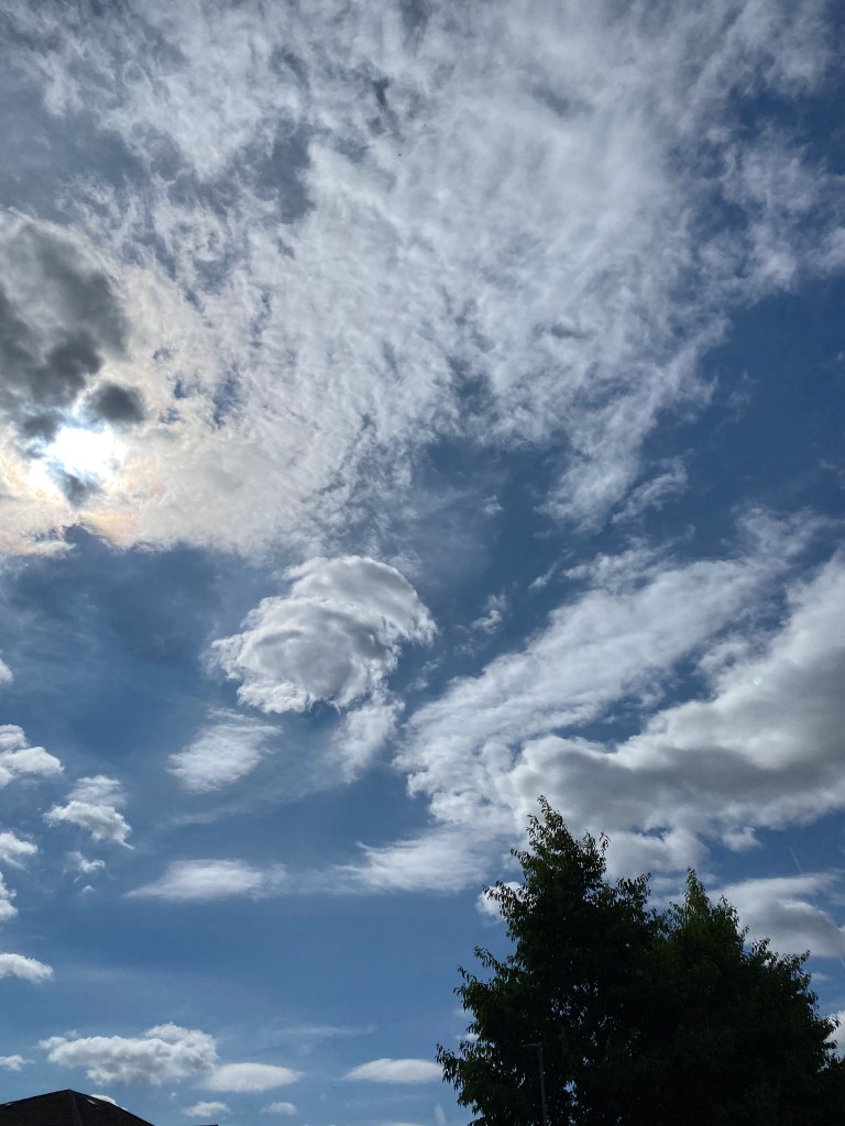 Some clouds putting on a show over Totnes.