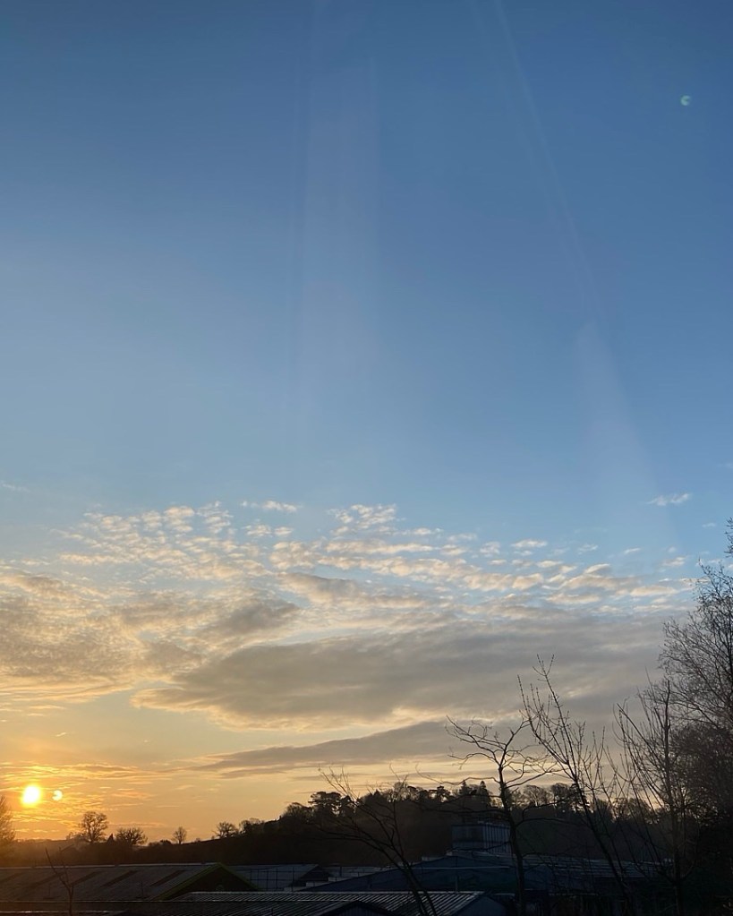 Morning sunshine just over the horizon.