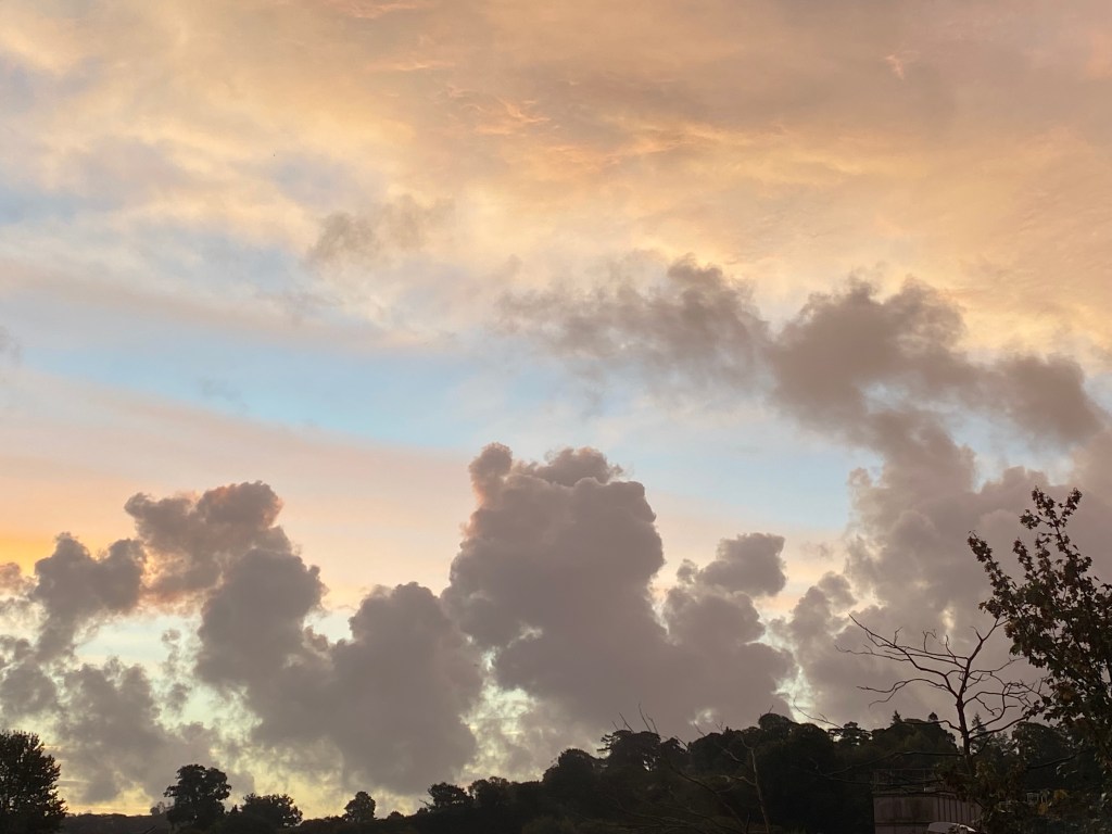 An early morning sky after a rainy night.
