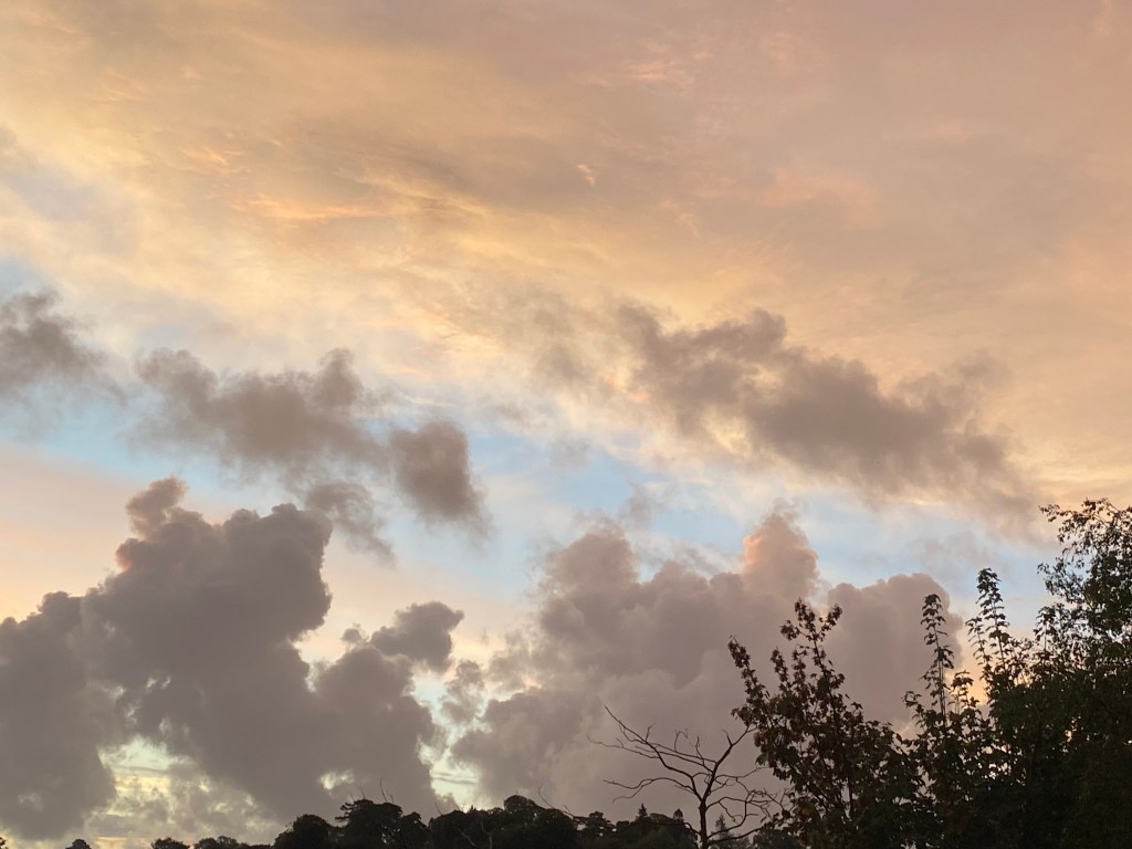 An early morning sky over Totnes after a rainy night. 