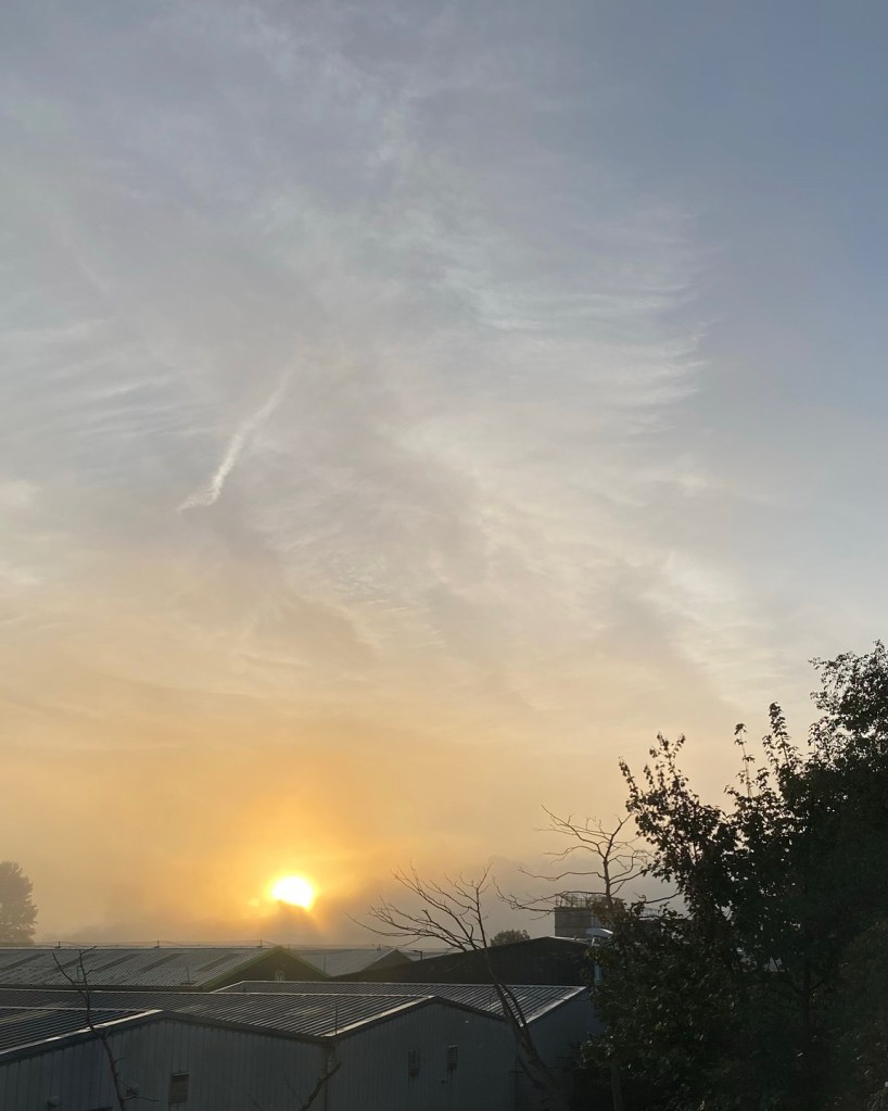 Morning sunrise over Totnes.
