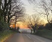 Road into Totnes in the evening.