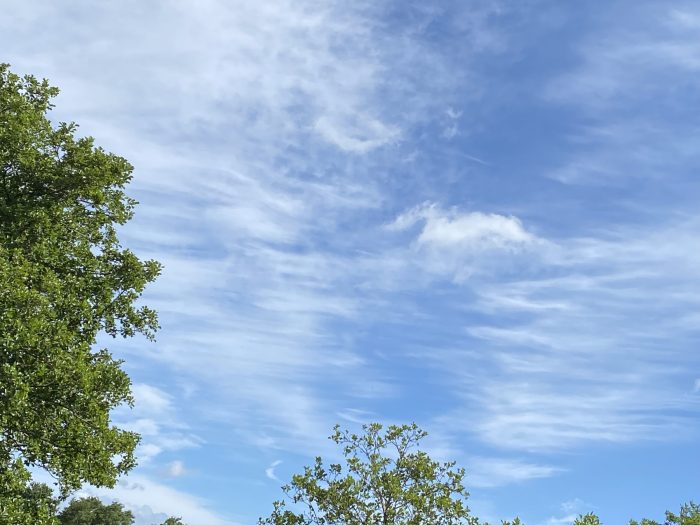 Big sky over Totnes. Morning Meditation: Full of firewood, full of water, heart completely stilled. Chan Master Fenyang