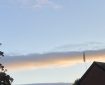 Two evening cloud banks over Totnes. Morning Meditation: A monk once asked Zen master Egen 'l've come to solve the question of life and death'. Egen drove him away saying, 'at Egens place there is no such thing as life and death!' (Mumonkan)