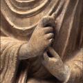 Buddha sitting in Dharmacakramudrā [wheel of dharma mudra, or mudra of teaching the dharma. © MIHO Museum, Japan