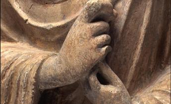 Buddha sitting in Dharmacakramudrā [wheel of dharma mudra, or mudra of teaching the dharma. © MIHO Museum, Japan