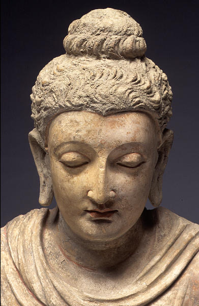 Buddha sitting in Dharmacakramudrā [wheel of dharma mudra, or mudra of teaching the dharma. © MIHO Museum, Japan