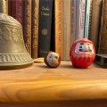 Daruma and a conker. Morning Meditation: Q: How do we get rid of self. Chime Rinpoche: You never had one in the first place.
