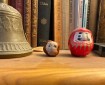 Daruma and a conker. Morning Meditation: Q: How do we get rid of self. Chime Rinpoche: You never had one in the first place.