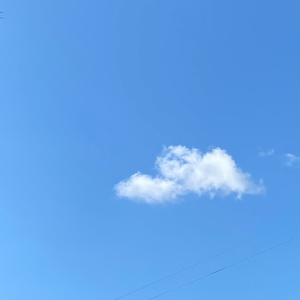 A lone cloud drifts off, idle and at ease.